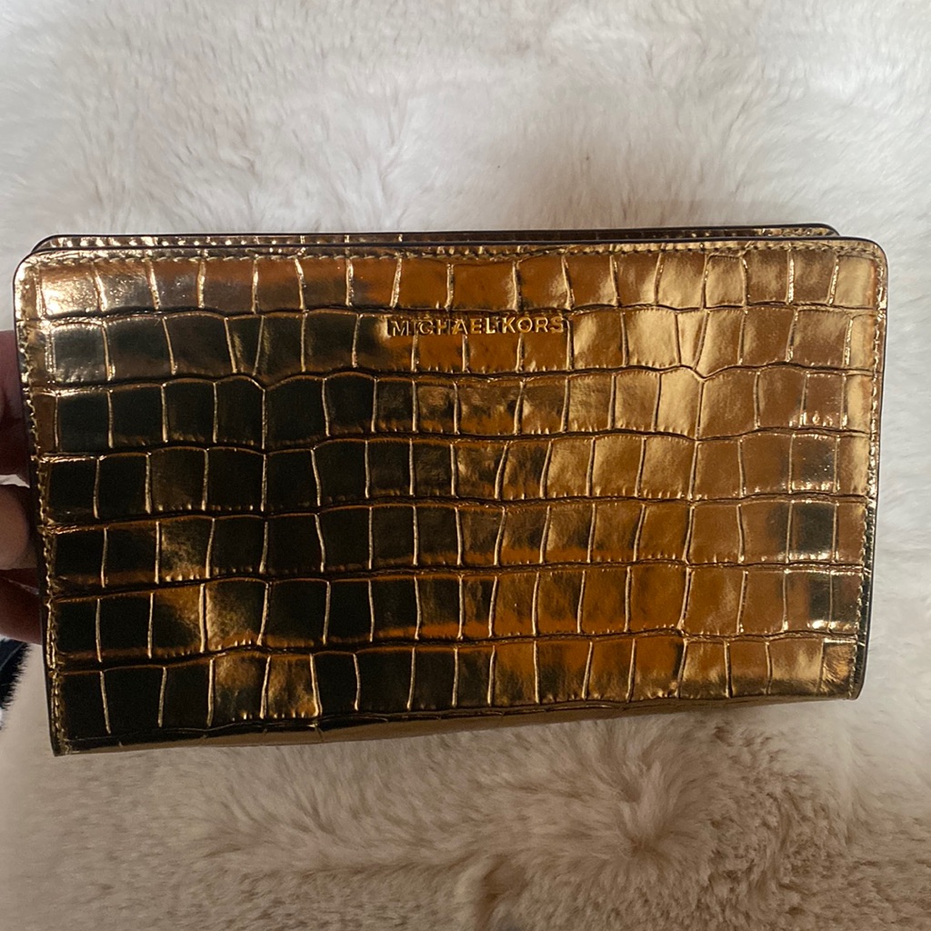 Michael Kors Embossed Leather Clutch Wallet Purse